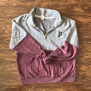 Pink Victoria's Secret Colorblock Half Zip Sweatshirt M